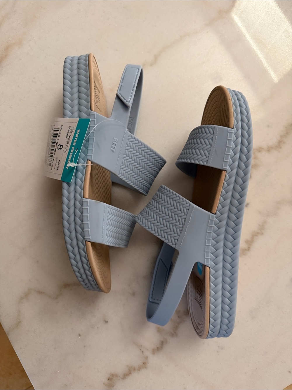 Reef Light Baby Blue Sandals with Back Strap - Picture 3 of 4